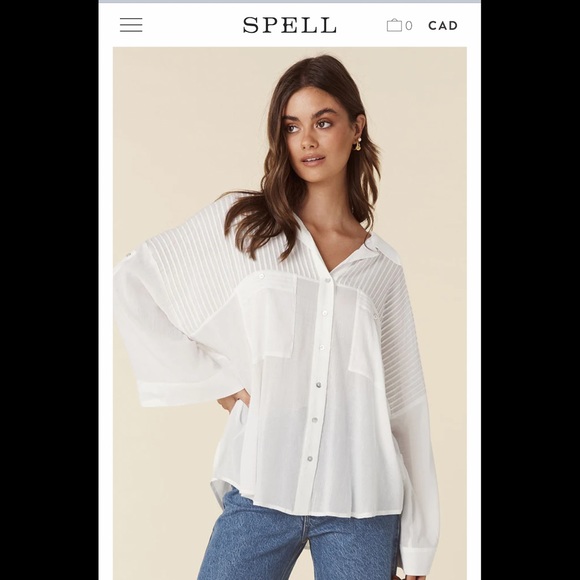 Spell white button down shirt - SOLD OUT - Picture 1 of 16